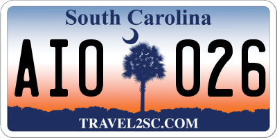SC license plate AIO026