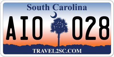 SC license plate AIO028