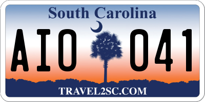 SC license plate AIO041