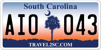 SC license plate AIO043