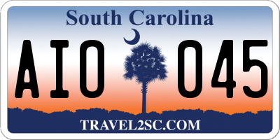 SC license plate AIO045