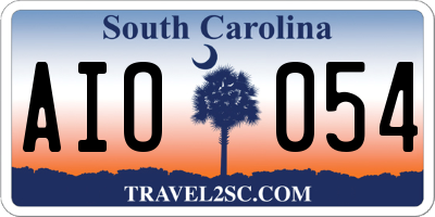 SC license plate AIO054