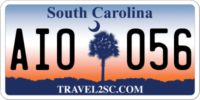 SC license plate AIO056