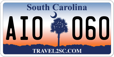 SC license plate AIO060