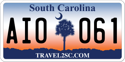 SC license plate AIO061