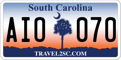 SC license plate AIO070