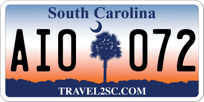 SC license plate AIO072