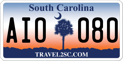 SC license plate AIO080