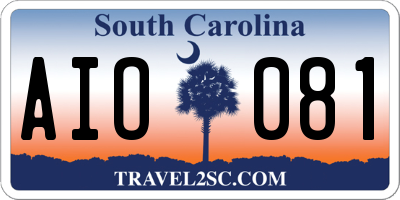 SC license plate AIO081