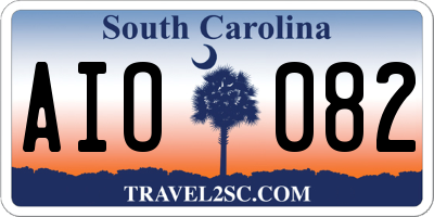 SC license plate AIO082