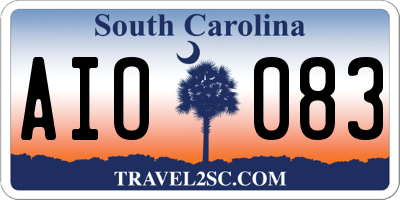 SC license plate AIO083