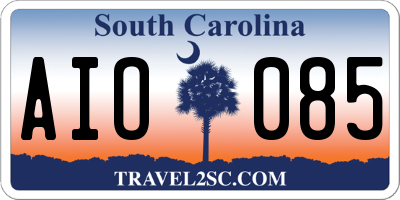 SC license plate AIO085