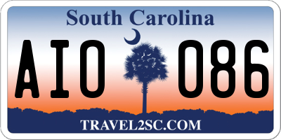 SC license plate AIO086