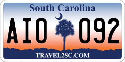 SC license plate AIO092