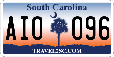 SC license plate AIO096