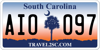 SC license plate AIO097