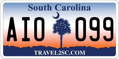 SC license plate AIO099