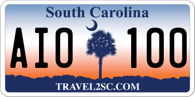 SC license plate AIO100