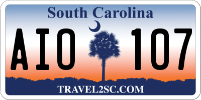 SC license plate AIO107