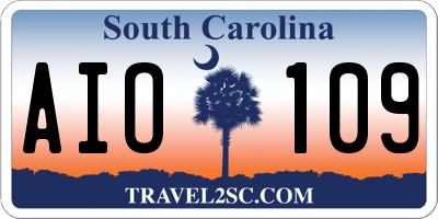 SC license plate AIO109