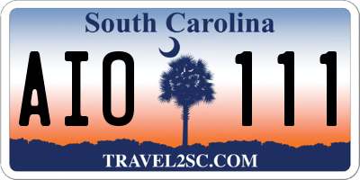 SC license plate AIO111