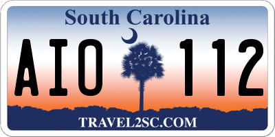 SC license plate AIO112