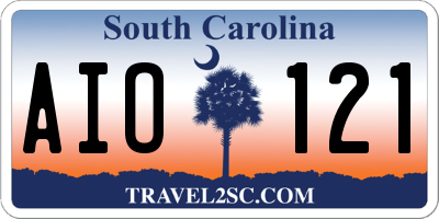 SC license plate AIO121
