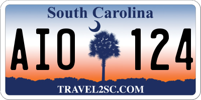 SC license plate AIO124