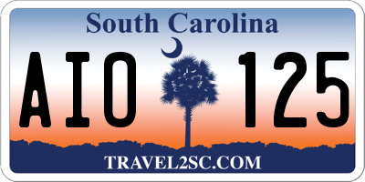 SC license plate AIO125