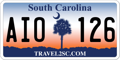 SC license plate AIO126
