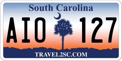 SC license plate AIO127