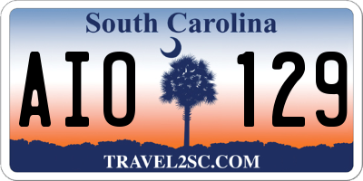 SC license plate AIO129
