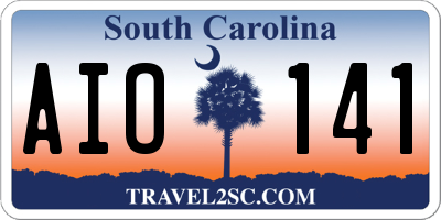 SC license plate AIO141