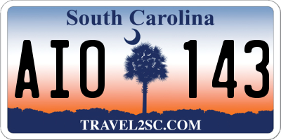 SC license plate AIO143