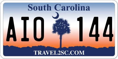 SC license plate AIO144