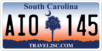 SC license plate AIO145