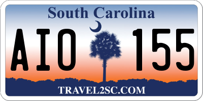 SC license plate AIO155