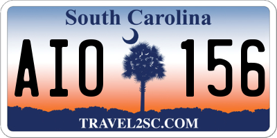 SC license plate AIO156