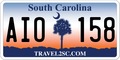 SC license plate AIO158