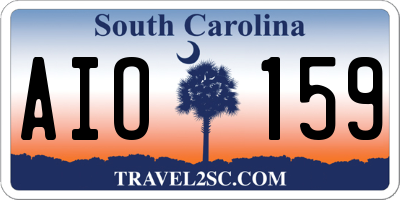 SC license plate AIO159