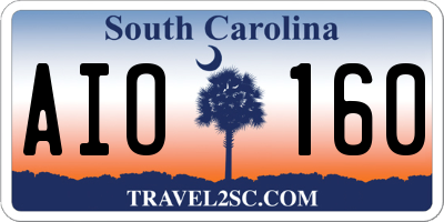 SC license plate AIO160