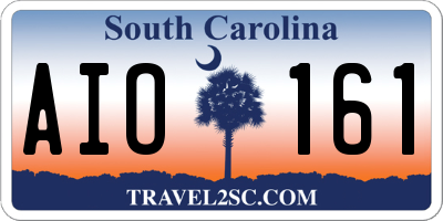 SC license plate AIO161