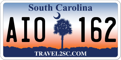 SC license plate AIO162