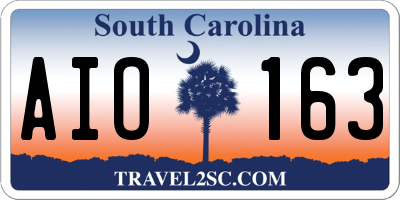SC license plate AIO163