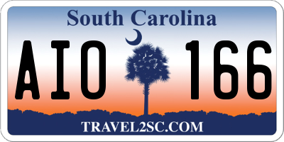 SC license plate AIO166