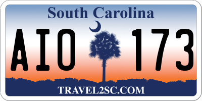SC license plate AIO173