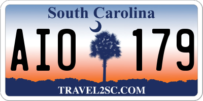 SC license plate AIO179