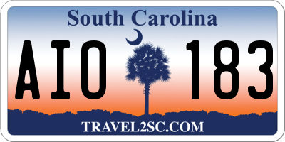 SC license plate AIO183