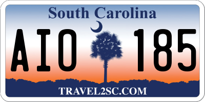 SC license plate AIO185