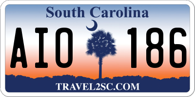 SC license plate AIO186